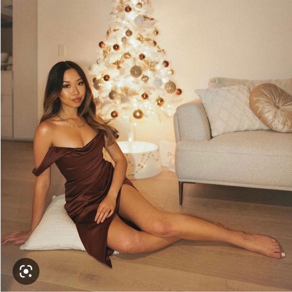 House of CB Dresses & Skirts - HOUSE OF CB 'Rhoda' Raisin Off Shoulder Corset Dress NWOT